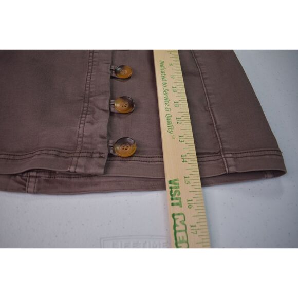 Free People Button Up Mini Skirt Mauve Brown Womens 2 - Picture 4 of 5